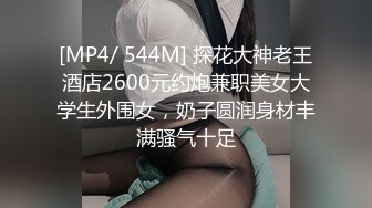 [MP4/ 544M] 探花大神老王酒店2600元约炮兼职美女大学生外围女，奶子圆润身材丰满骚气十足