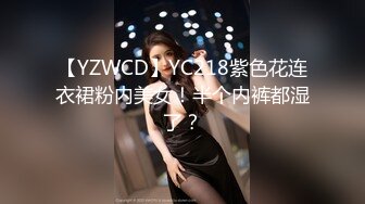 【YZWCD】YC218紫色花连衣裙粉内美女！半个内裤都湿了？